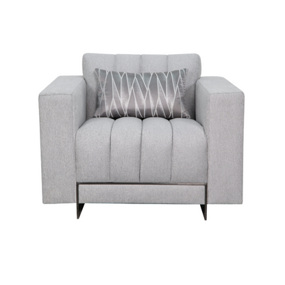 Klaussner Talento Gray Fabric Tufted Chair-Comfort Furniture