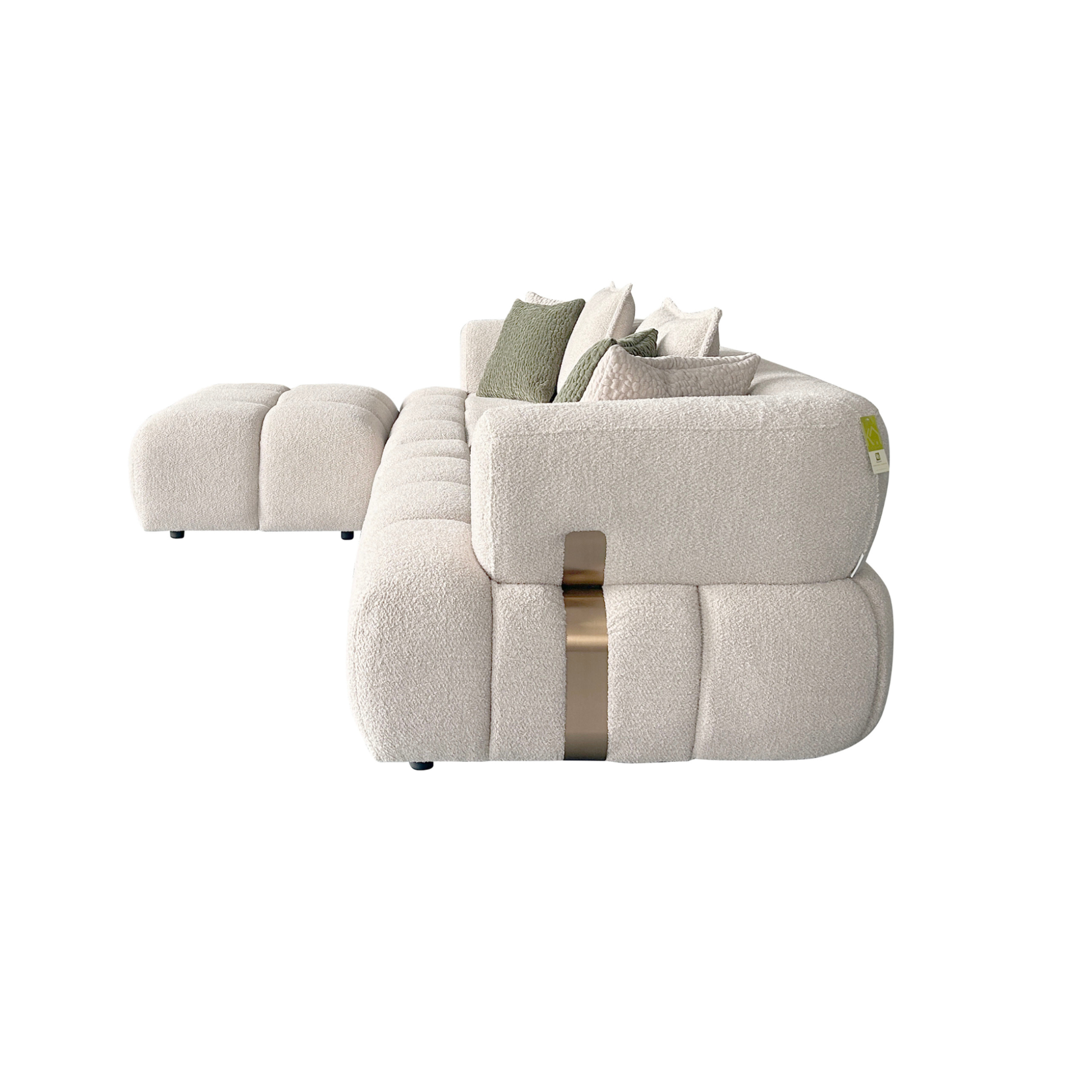 Klaussner Valenza Fabric Square Arms Sectional Sofa with Chaise-Comfort Design