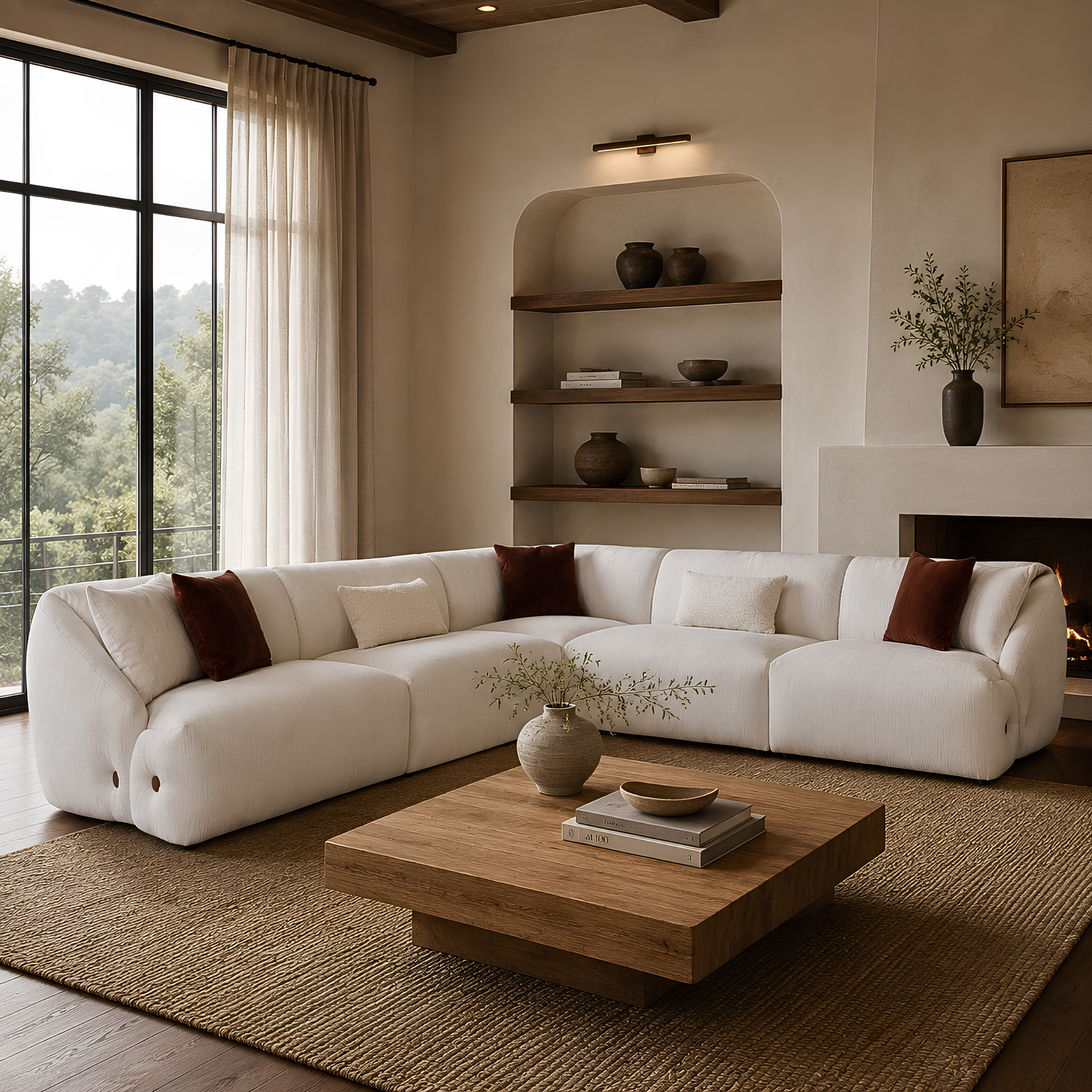 Klaussner Velessa Fabric Sectional Sofa with Straight arms-Comfort Design Furniture