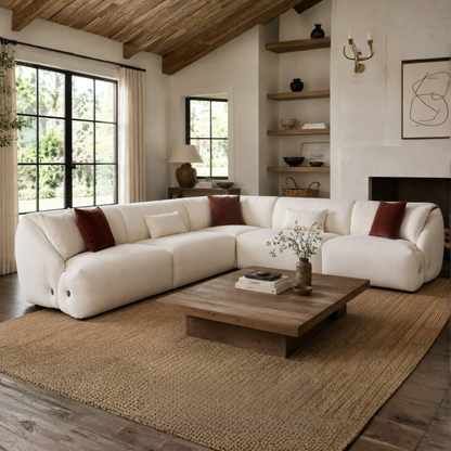 Klaussner Velessa Fabric Sectional Sofa with Straight arms-Comfort Design Furniture