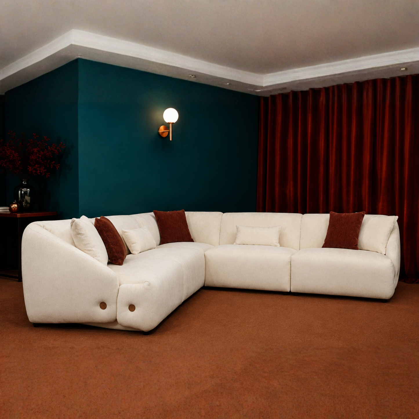 Klaussner Velessa Fabric Sectional Sofa with Straight arms-Comfort Design Furniture