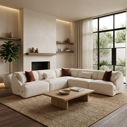 Klaussner Velessa Fabric Sectional Sofa with Straight arms-Comfort Design Furniture