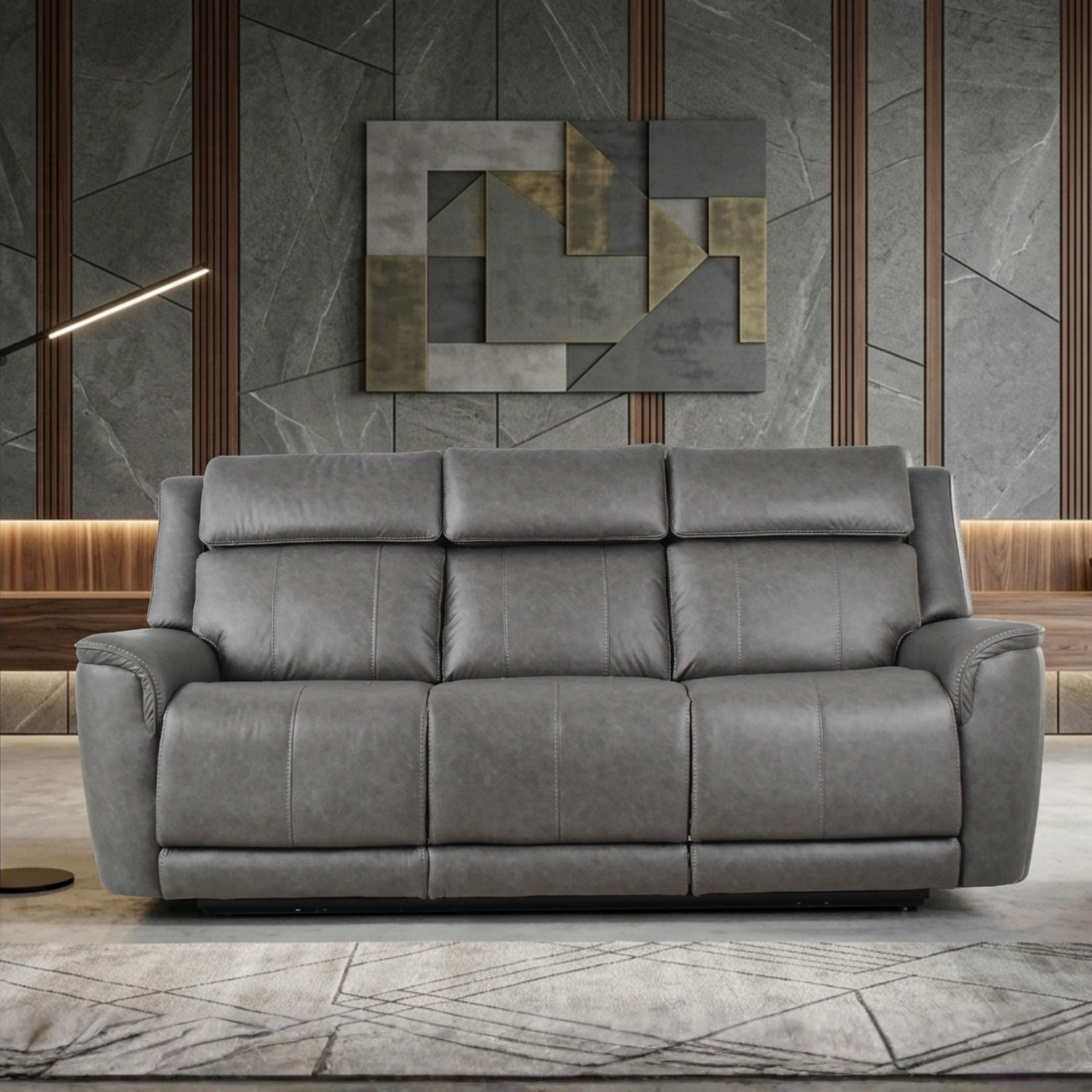 Klaussner Velisse Fabric Power Reclining Sofa with Adjustable Headrest