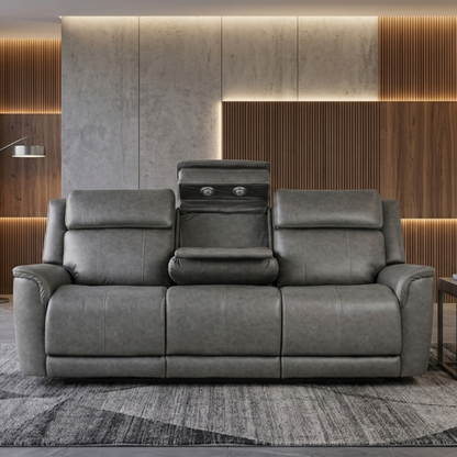Klaussner Velisse Fabric Power Reclining Sofa with Adjustable Headrest