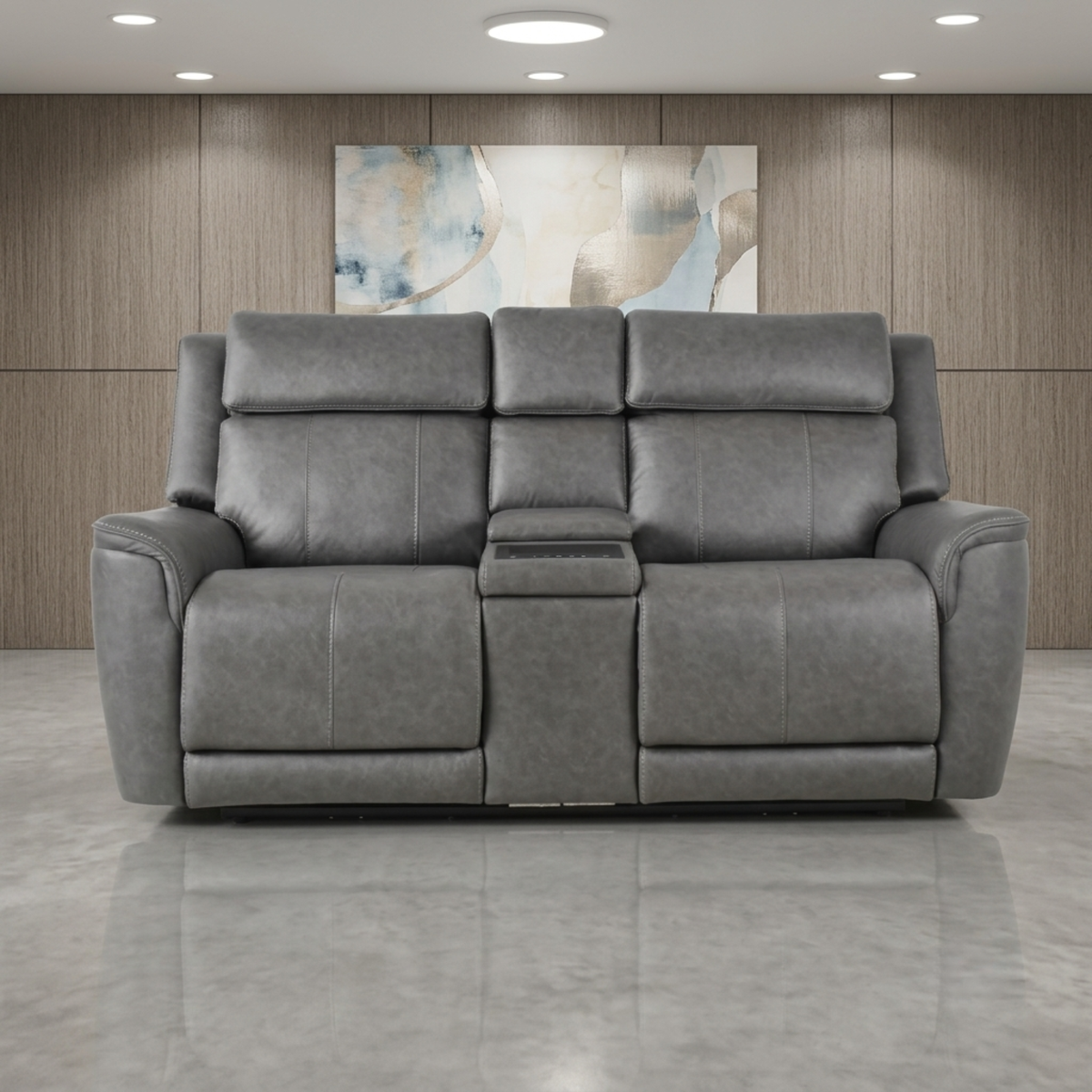 Klaussner Velisse Power Recliner Loveseat with Integrated Audio System