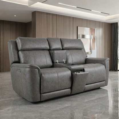 Klaussner Velisse Power Recliner Loveseat with Integrated Audio System