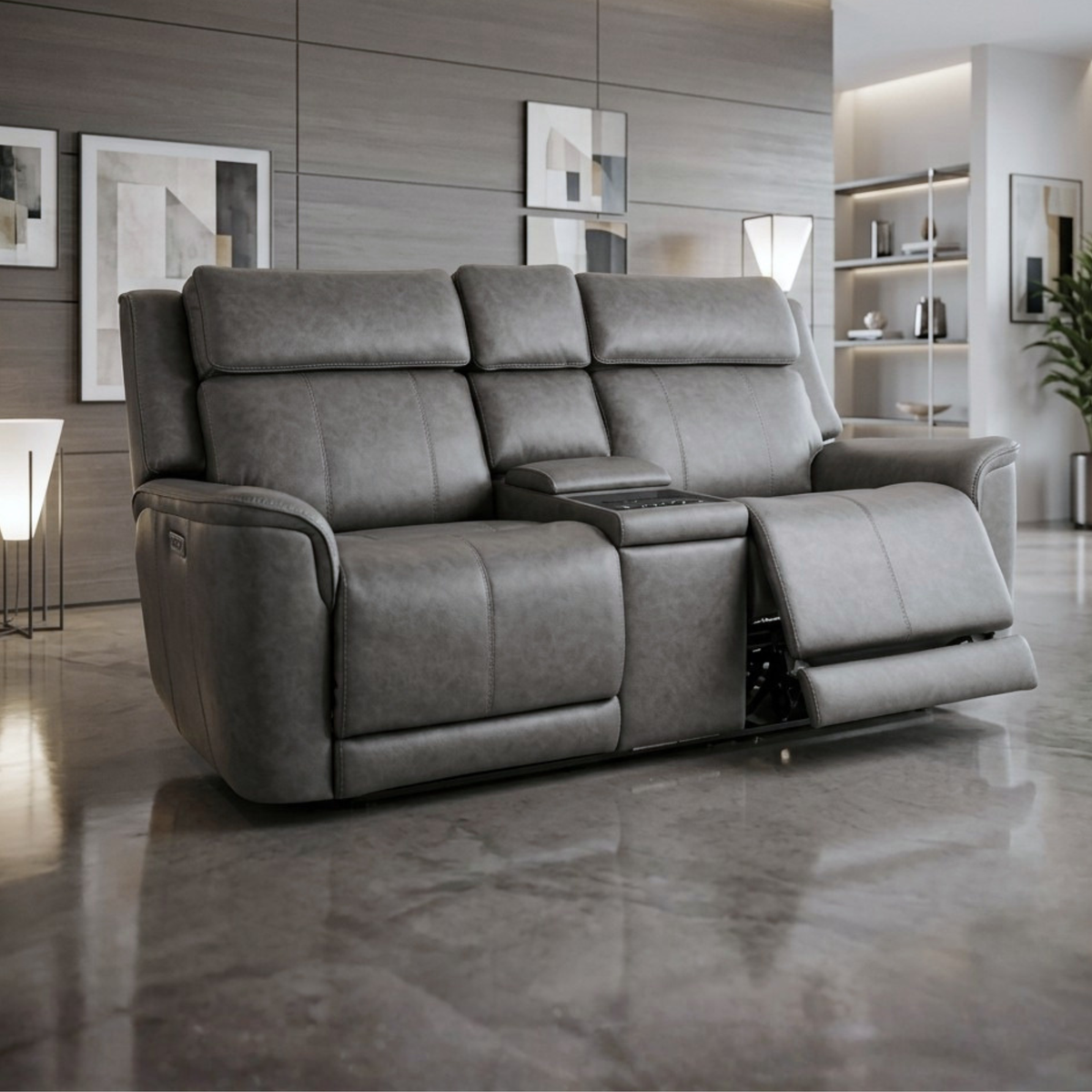 Klaussner Velisse Power Recliner Loveseat with Integrated Audio System