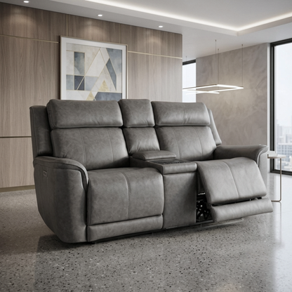 Klaussner Velisse Power Recliner Loveseat with Integrated Audio System