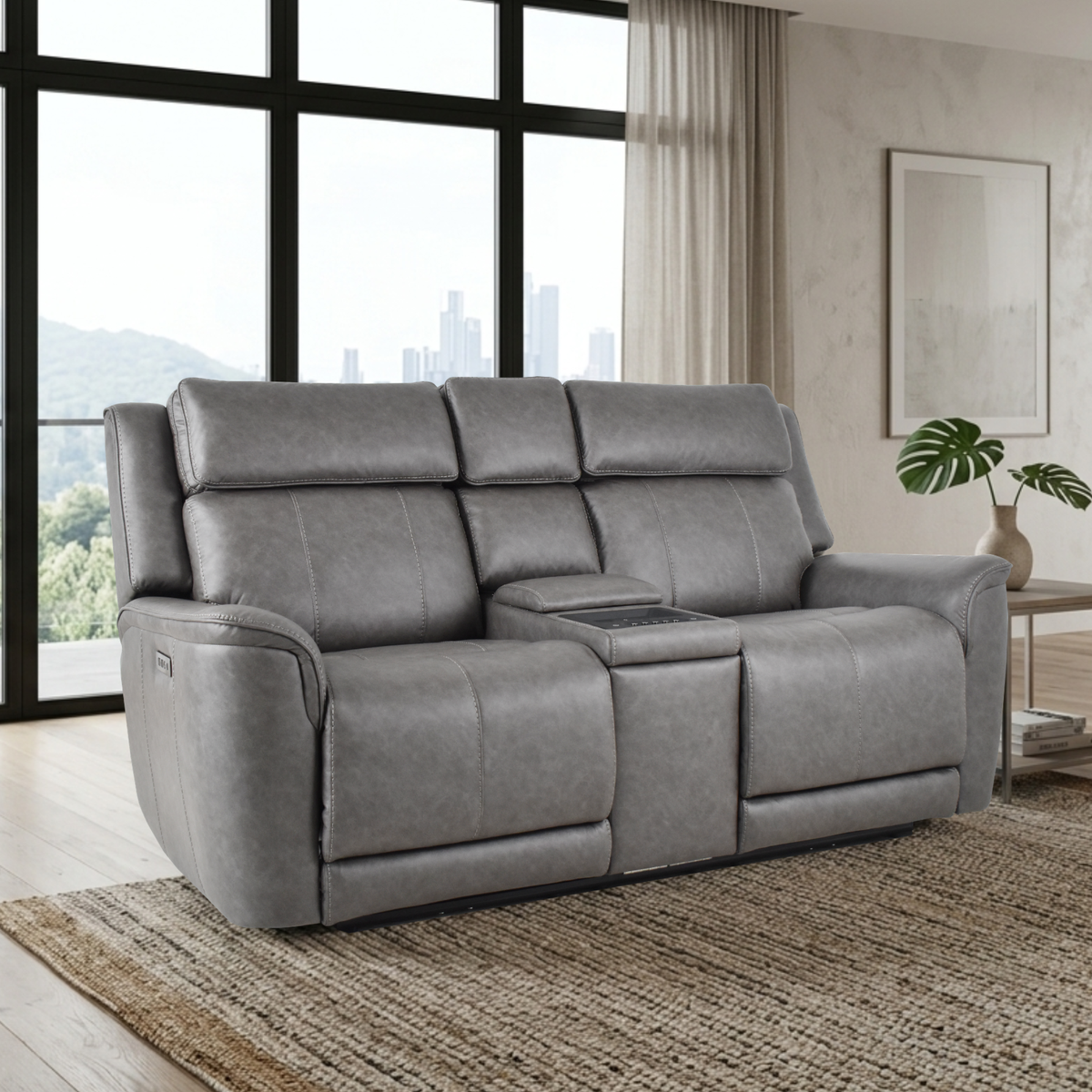 Klaussner Velisse Power Recliner Loveseat with Integrated Audio System