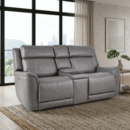 Klaussner Velisse Power Recliner Loveseat with Integrated Audio System