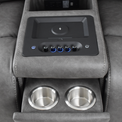 Klaussner Velisse Power Recliner Loveseat with Integrated Audio System