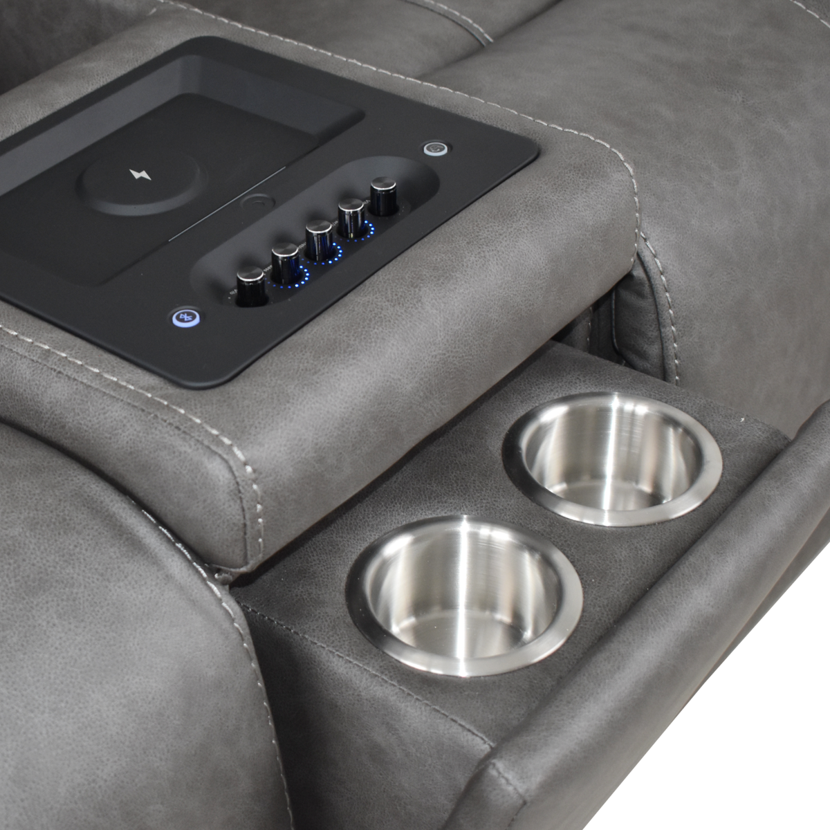 Klaussner Velisse Power Recliner Loveseat with Integrated Audio System