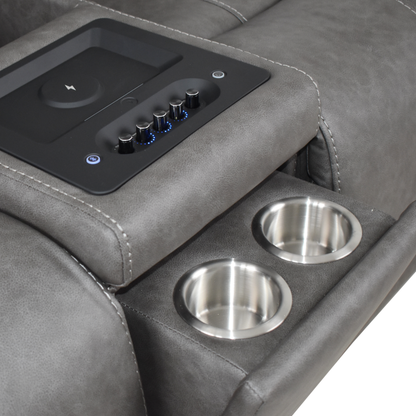 Klaussner Velisse Power Recliner Loveseat with Integrated Audio System