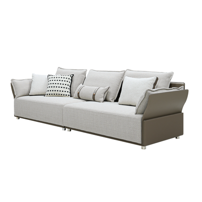 Klaussner Velluto Fabric Beige 4-Seater Sofa