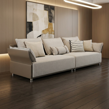 Klaussner Velluto Fabric Beige 4-Seater Sofa