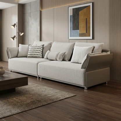 Klaussner Velluto Fabric Beige 4-Seater Sofa