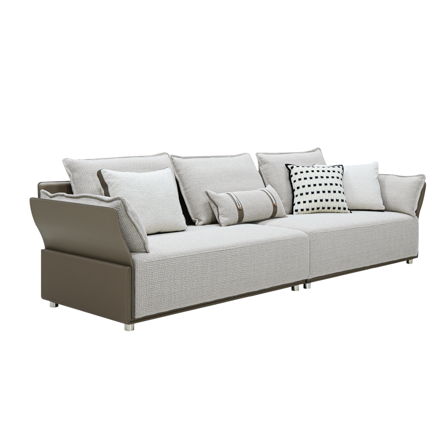 Klaussner Velluto Fabric Beige 4-Seater Sofa