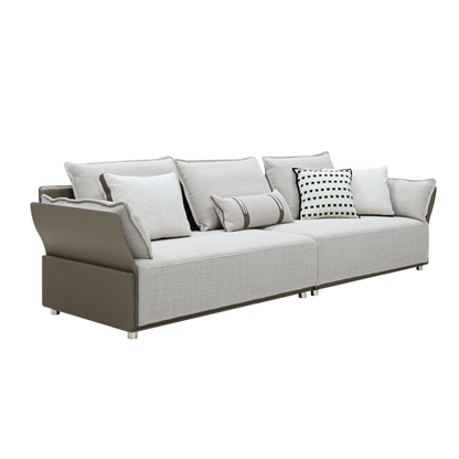 Klaussner Velluto Fabric Beige 4-Seater Sofa