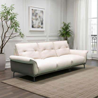 Klaussner Vento 3 Seater Leather Sofa With Recliner Chair