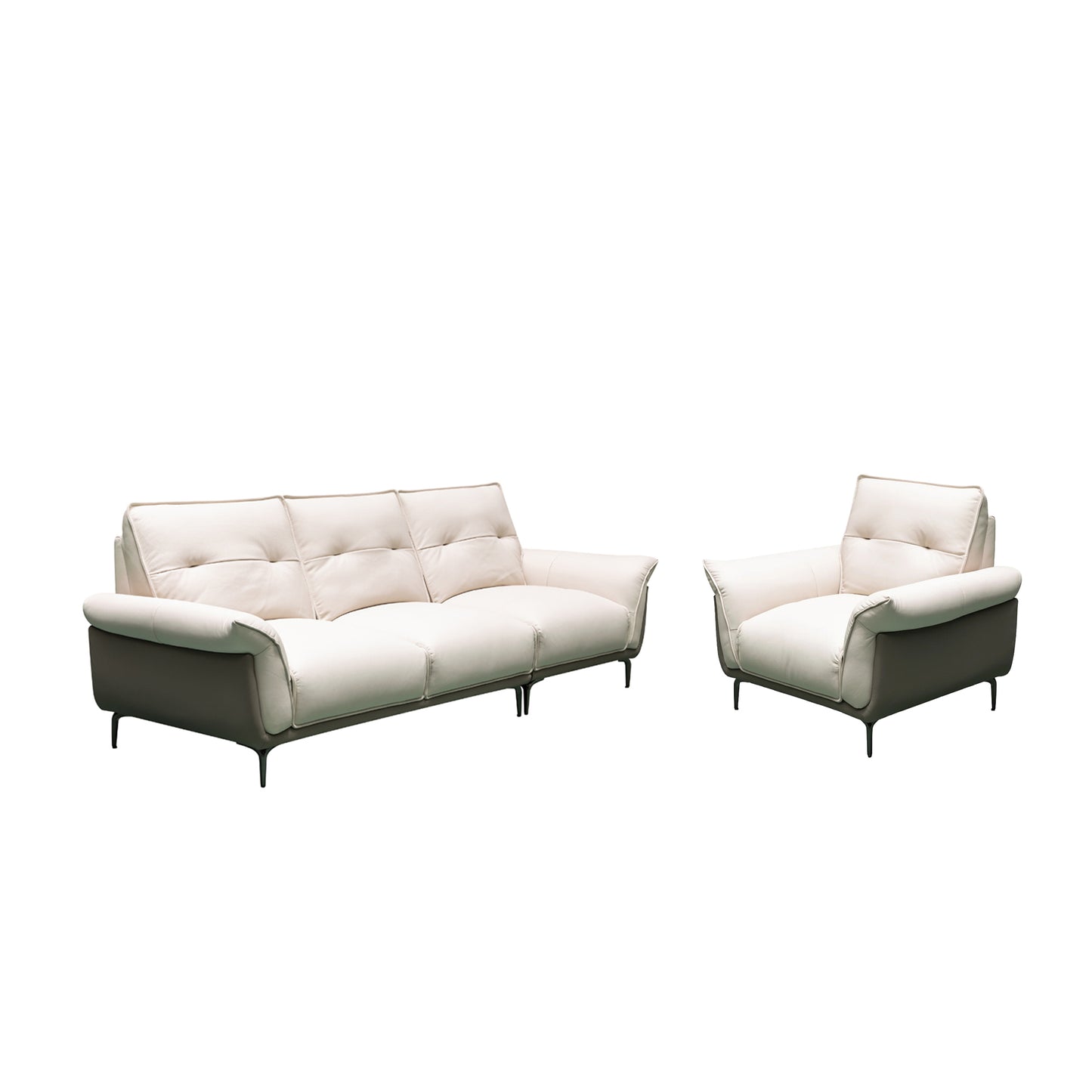 Klaussner Vento 3 Seater Leather Sofa With Recliner Chair