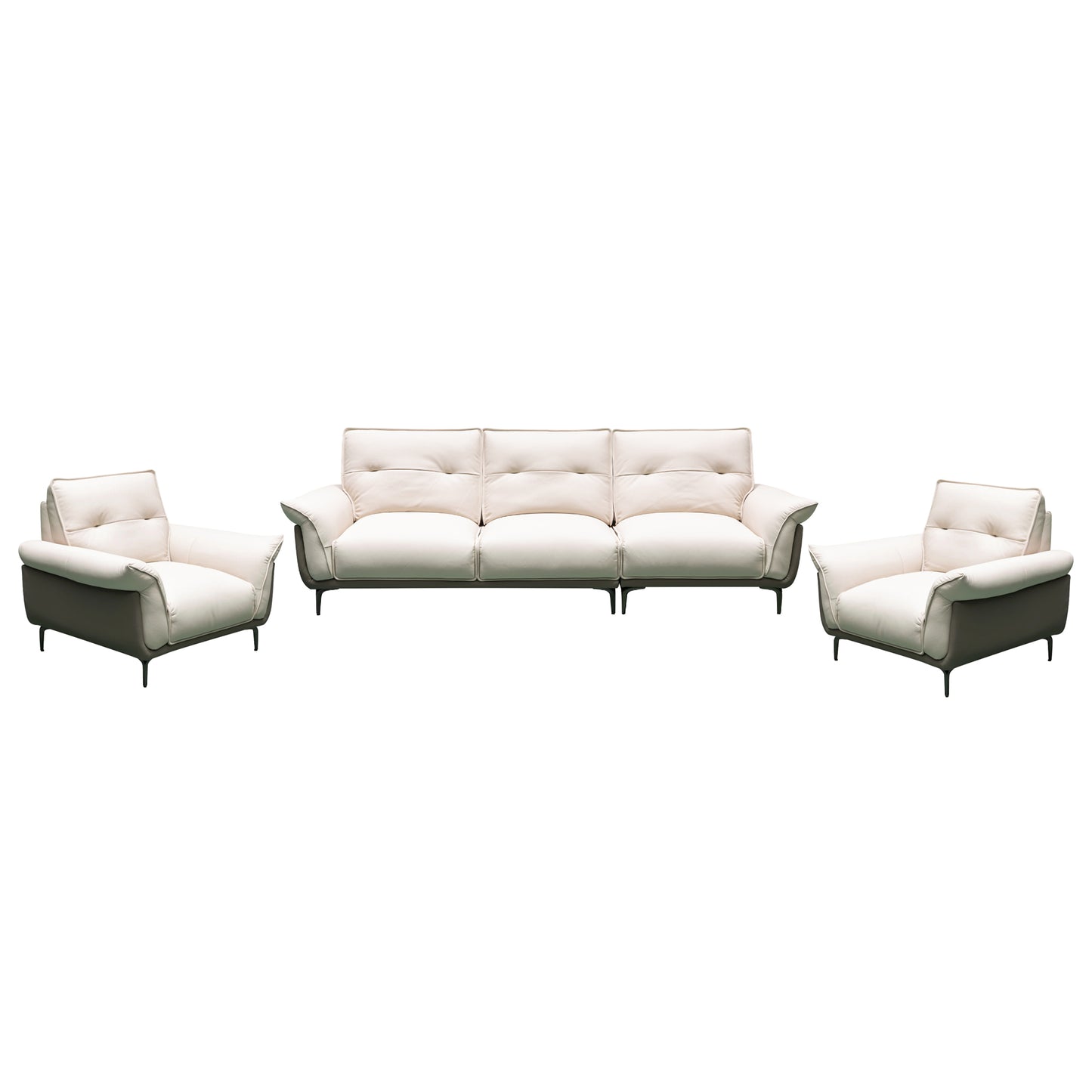 Klaussner Vento 3 Seater Leather Sofa With Recliner Chair