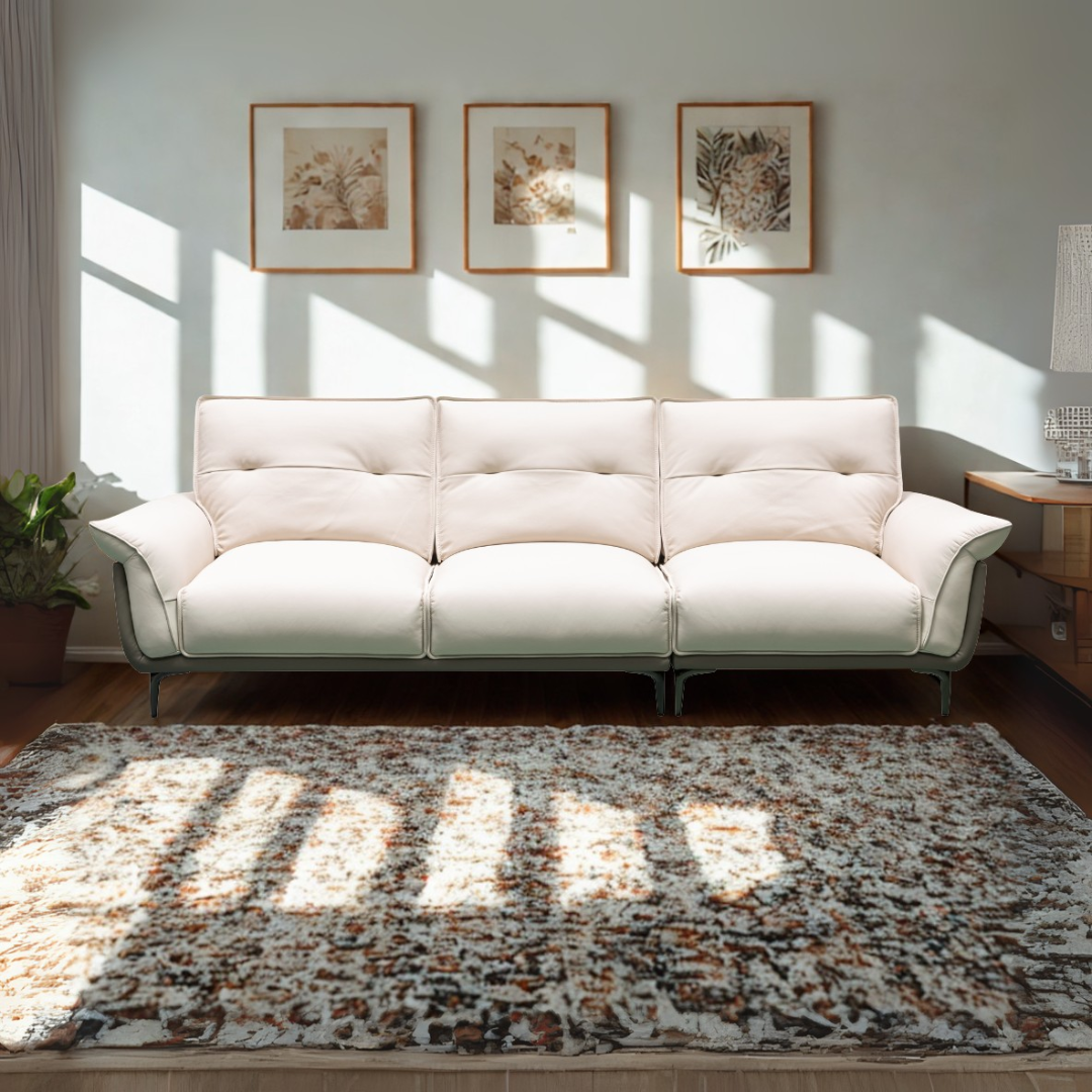 Klaussner Vento 3 Seater Leather Sofa With Recliner Chair