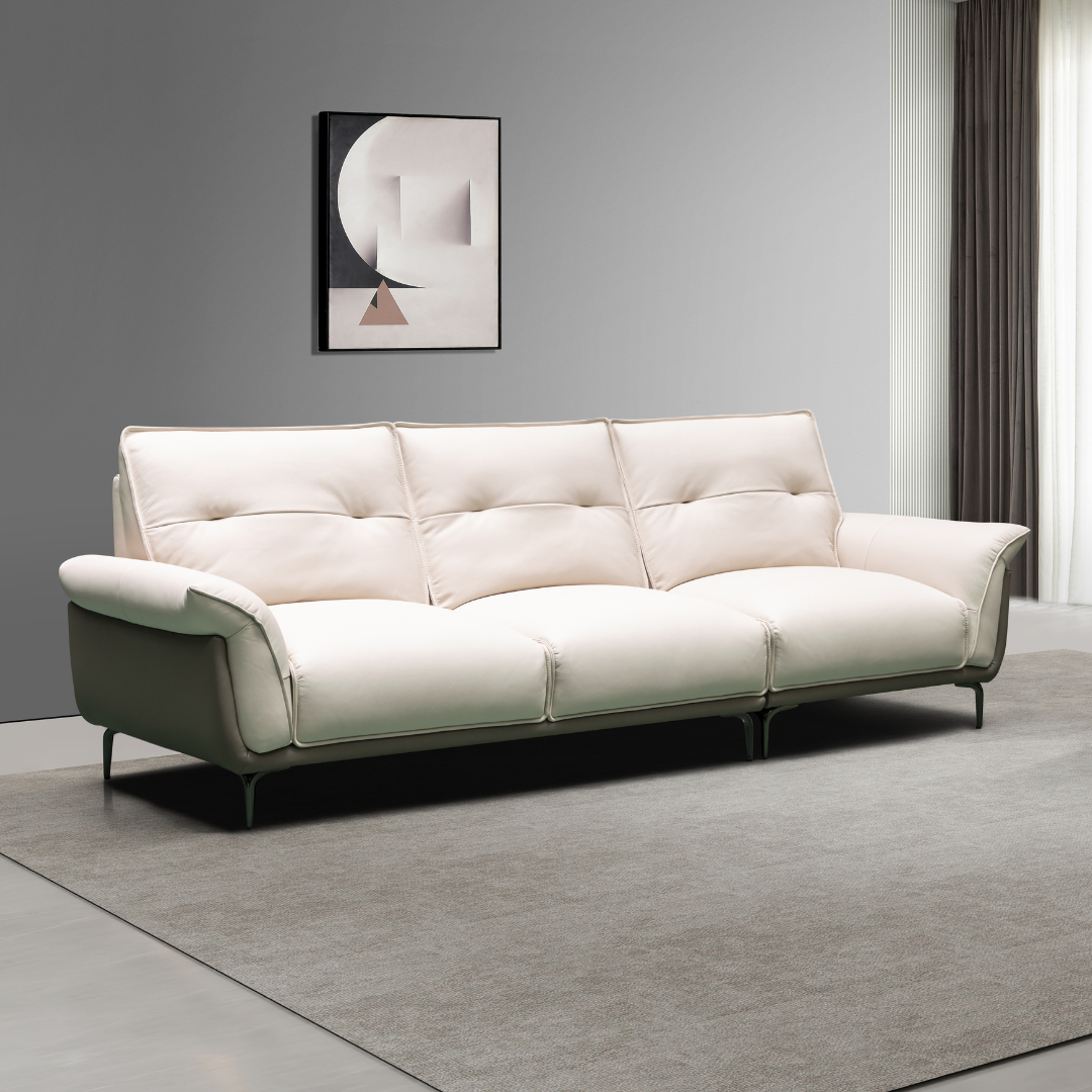 Klaussner Vento 3 Seater Leather Sofa With Recliner Chair