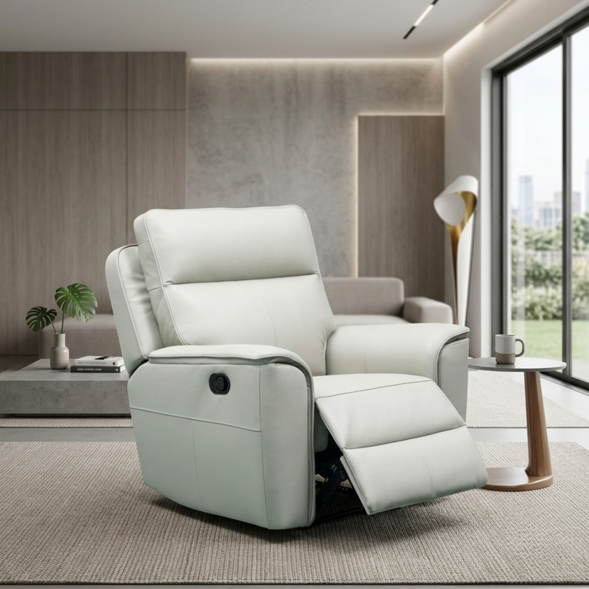 Klaussner Verenzo Top Grain Leather Manual Recliner Chair