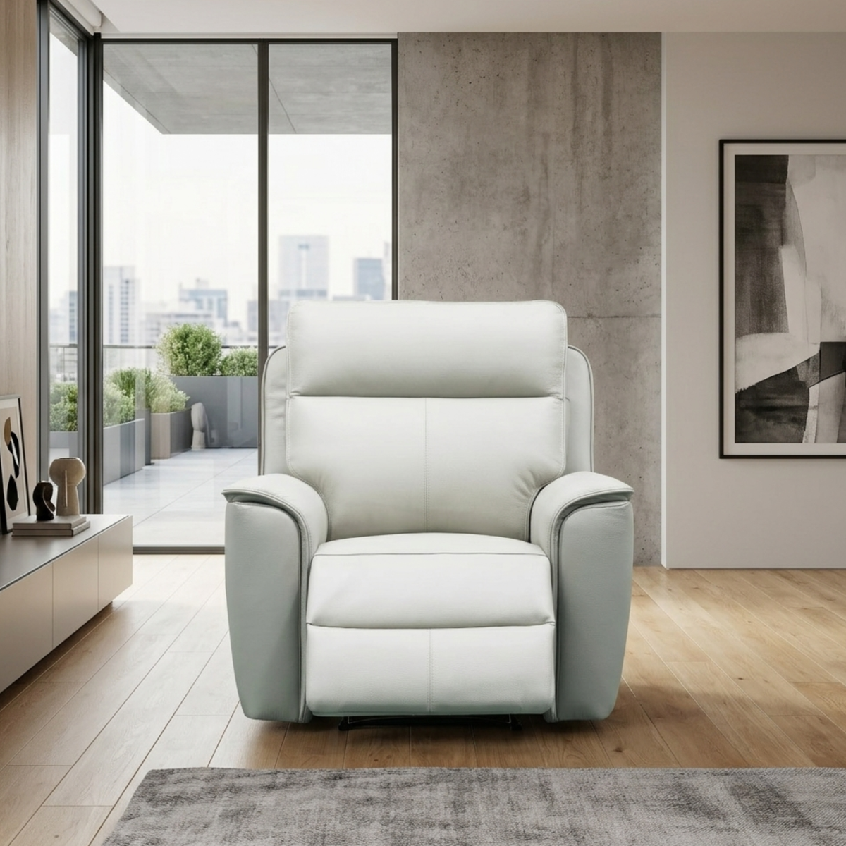 Klaussner Verenzo Top Grain Leather Manual Recliner Chair