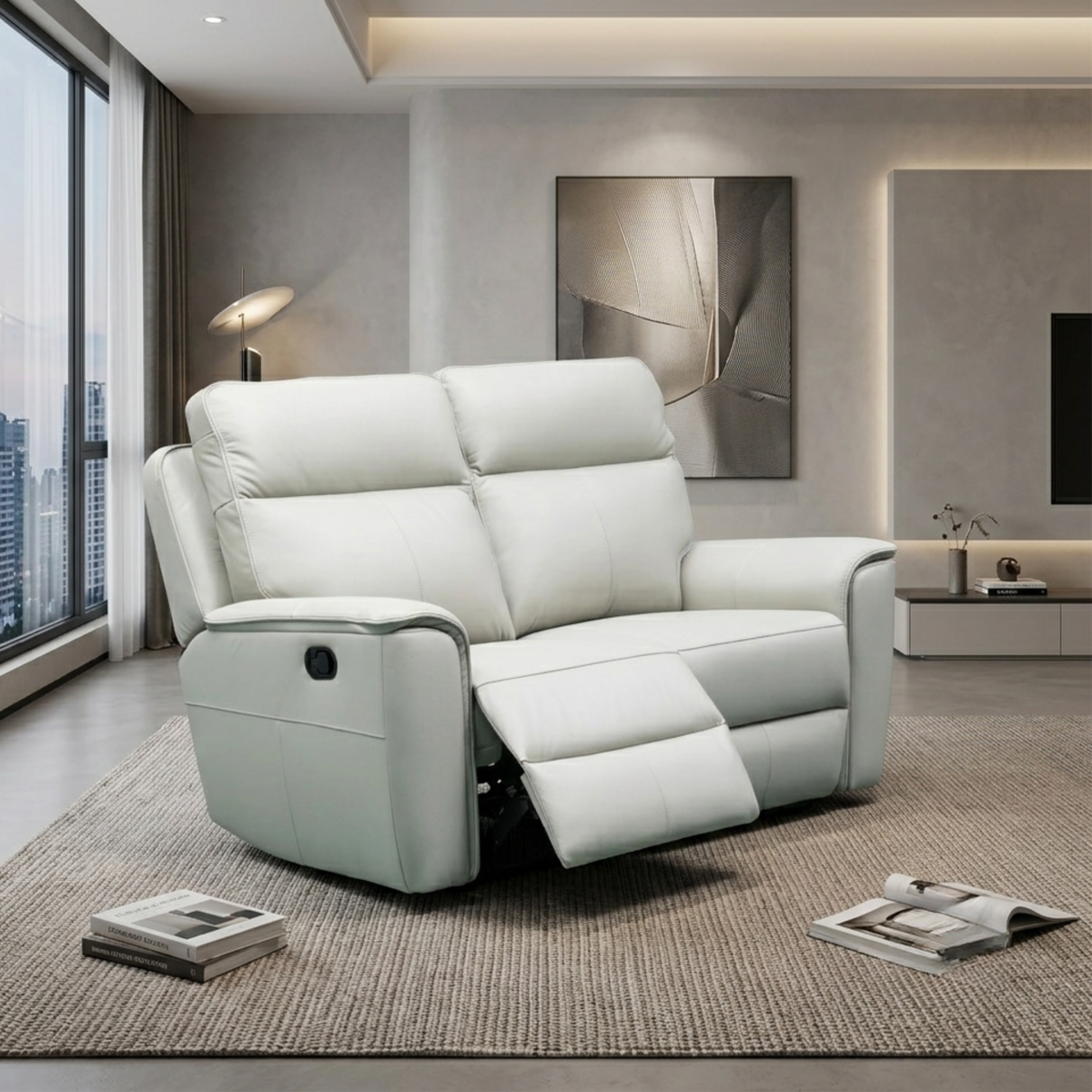 Klaussner Verenzo Top Grain Leather Manual Reclining Loveseat