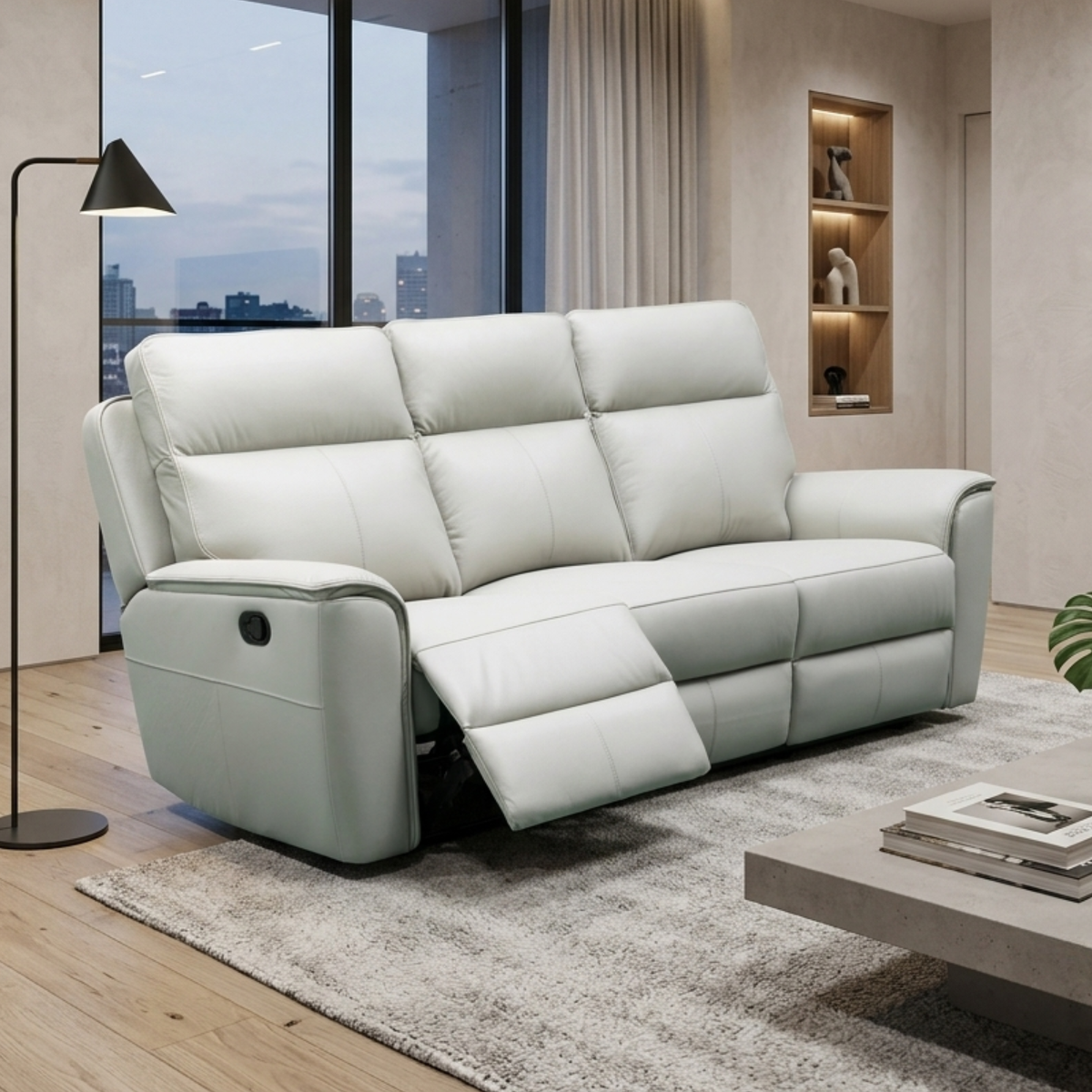 Klaussner Verenzo Top Grain Leather Manual Reclining Sofa-comfortdesignfurniture