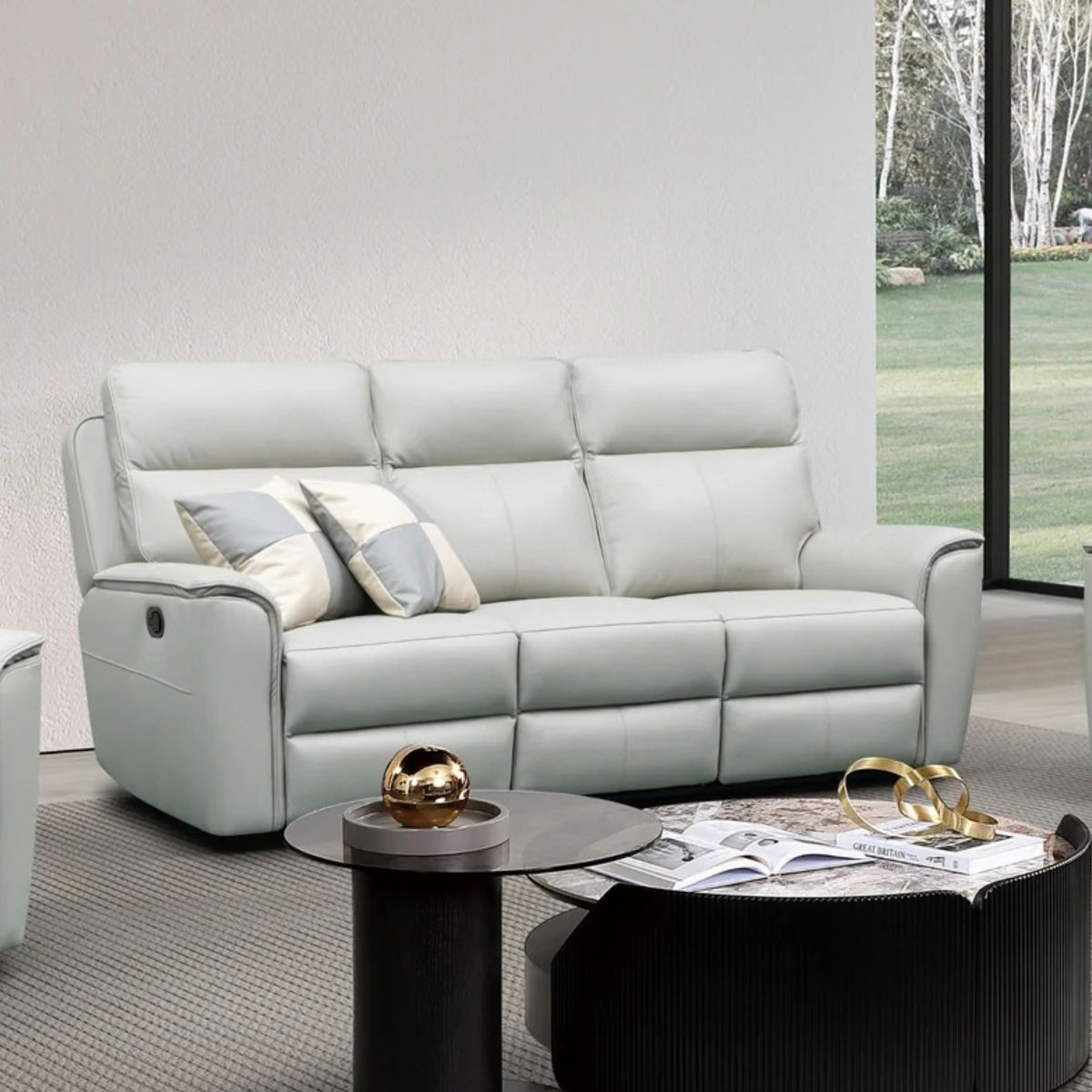 Klaussner Verenzo Top Grain Leather Manual Reclining Sofa-comfortdesignfurniture