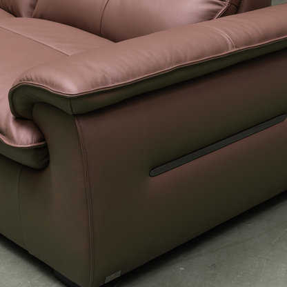 Klaussner Vionetta Leather Sofa In Dark Brown