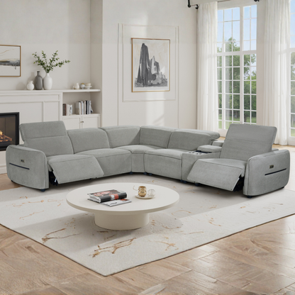 Klaussner Zentis Power Reclining Modular Sectional Sofa