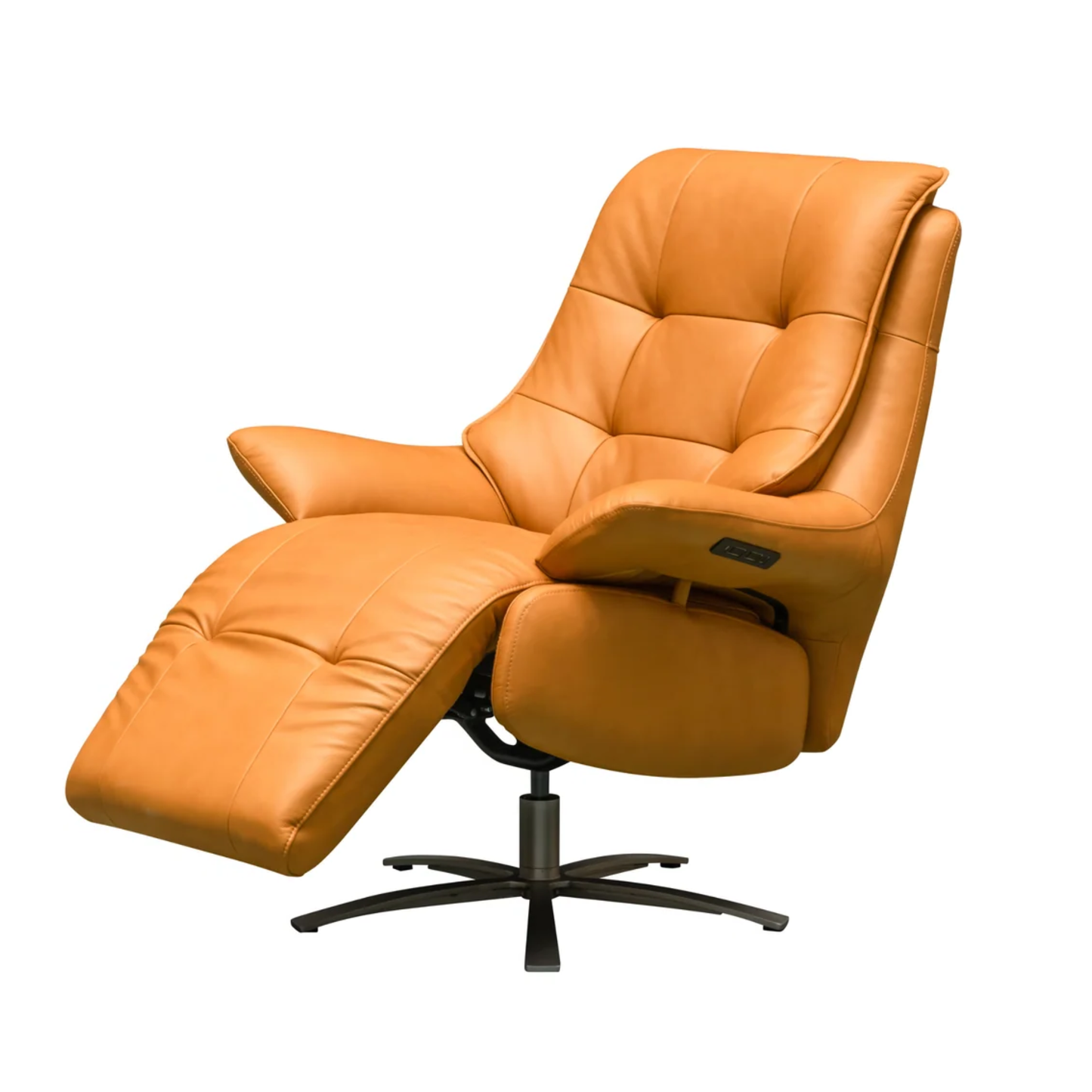 Klaussner Divano Swivel Power Recliner Lift Chair in Blue