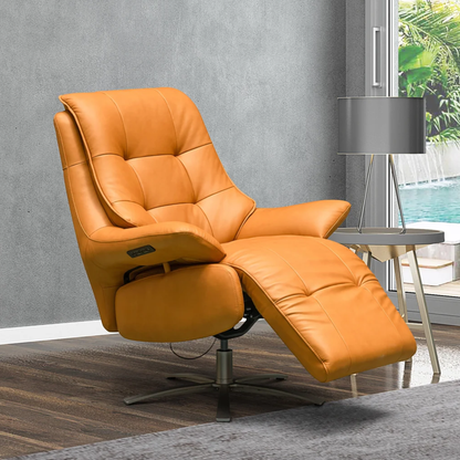 Klaussner Divano Swivel Power Recliner Lift Chair in Blue