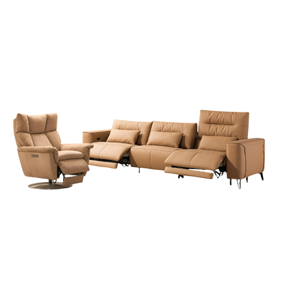 Klaussner Alessandro 3-Seater Leather Power Recliner Sofa With Chair