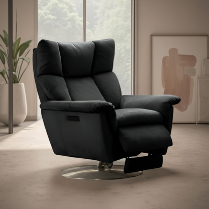 Klaussner Alessandro 3-Seater Leather Power Recliner Sofa With Chair