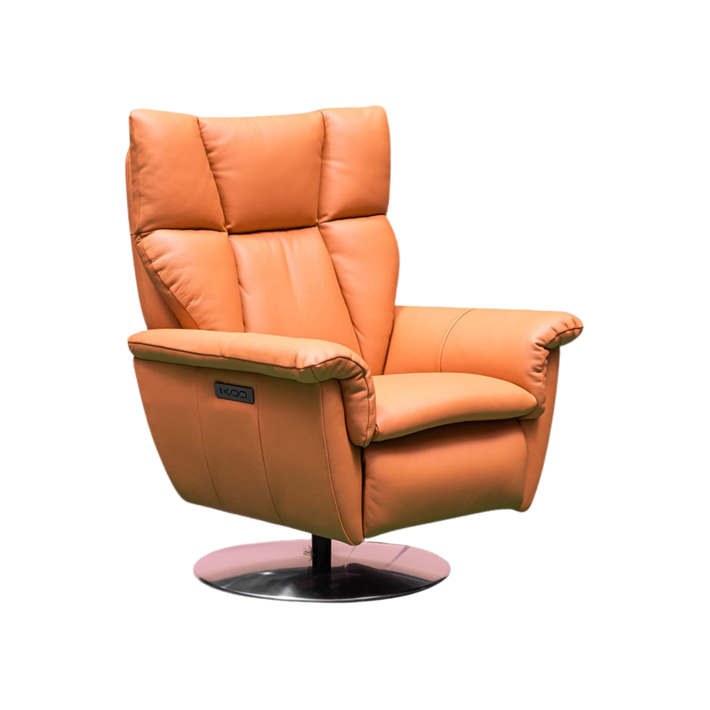 Klaussner Alessandro Double Power Leather Swivel Recliner