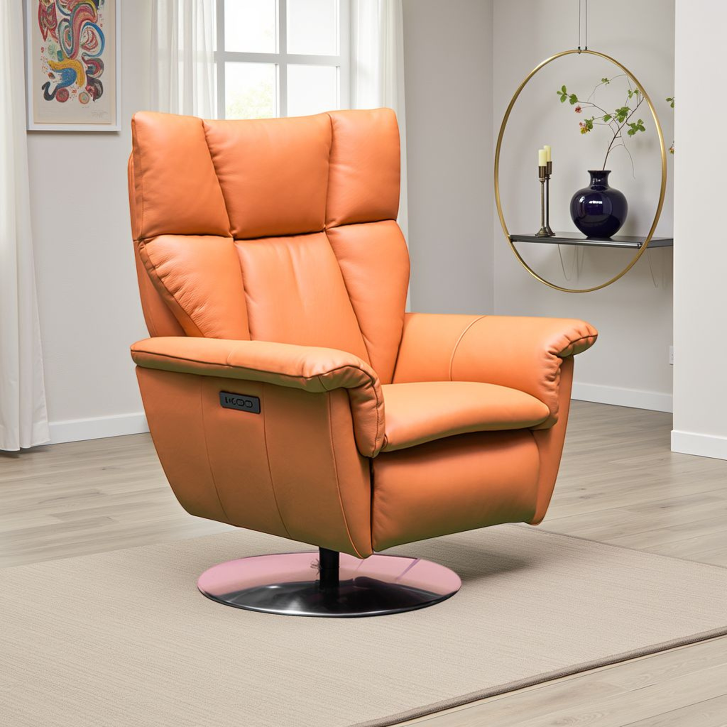 Klaussner Alessandro 3-Seater Leather Power Recliner Sofa With Chair