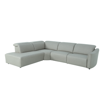 Klaussner Arlo Fabric Power Recliner Sectional Sofa with Chaise-Comfort Design Furniture