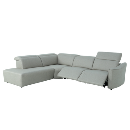 Klaussner Arlo Fabric Power Recliner Sectional Sofa with Chaise-Comfort Design Furniture