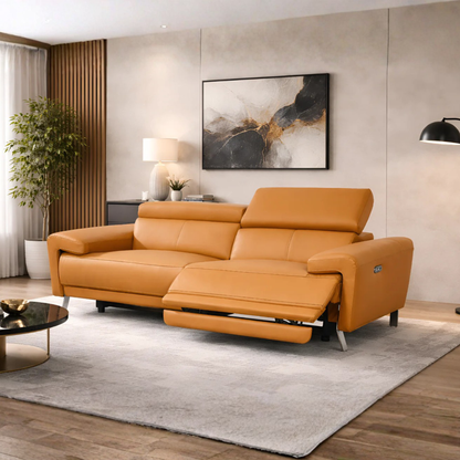 Klaussner Aura Leather Power Recliner Sofa and Loveseat
