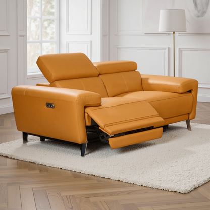 Klaussner Aura Leather Power Recliner Sofa and Loveseat