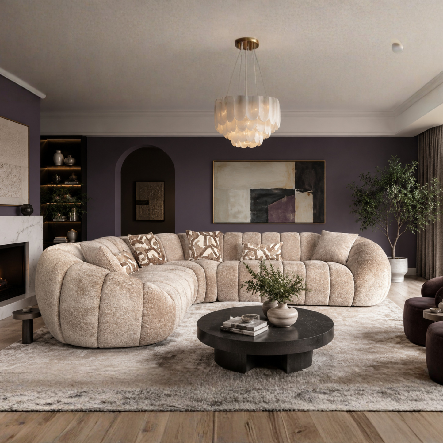 Klaussner Bellavero Fabric Sectional Sofa with Channel Tufted Seat-Jennifer Furniture 