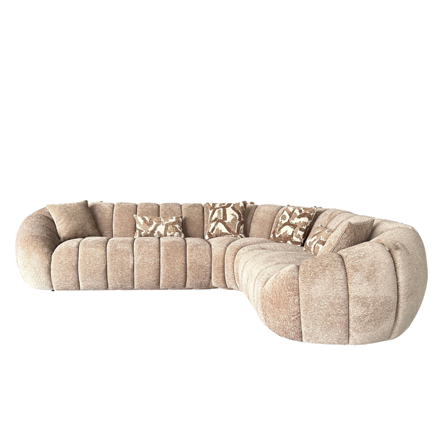 Klaussner Bellavero Fabric Sectional Sofa with Channel Tufted Seat-Comfortdesignfurniture