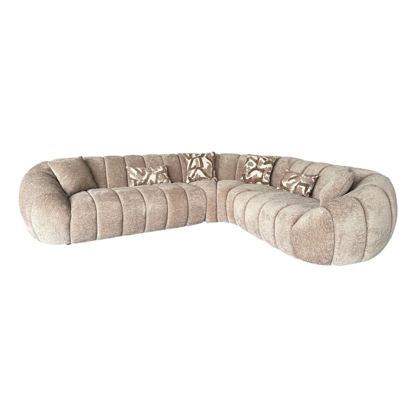 Klaussner Bellavero Fabric Sectional Sofa with Channel Tufted Seat-Comfortdesignfurniture