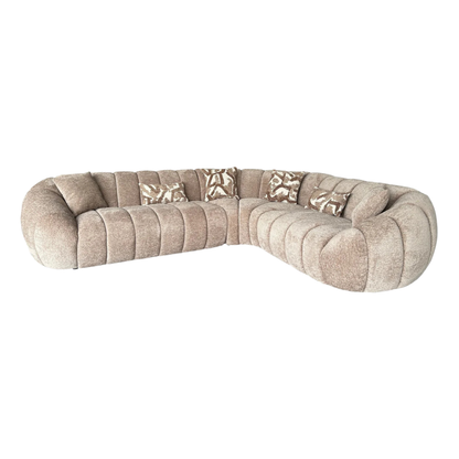 Klaussner Bellavero Fabric Sectional Sofa with Channel Tufted Seat-Comfortdesignfurniture