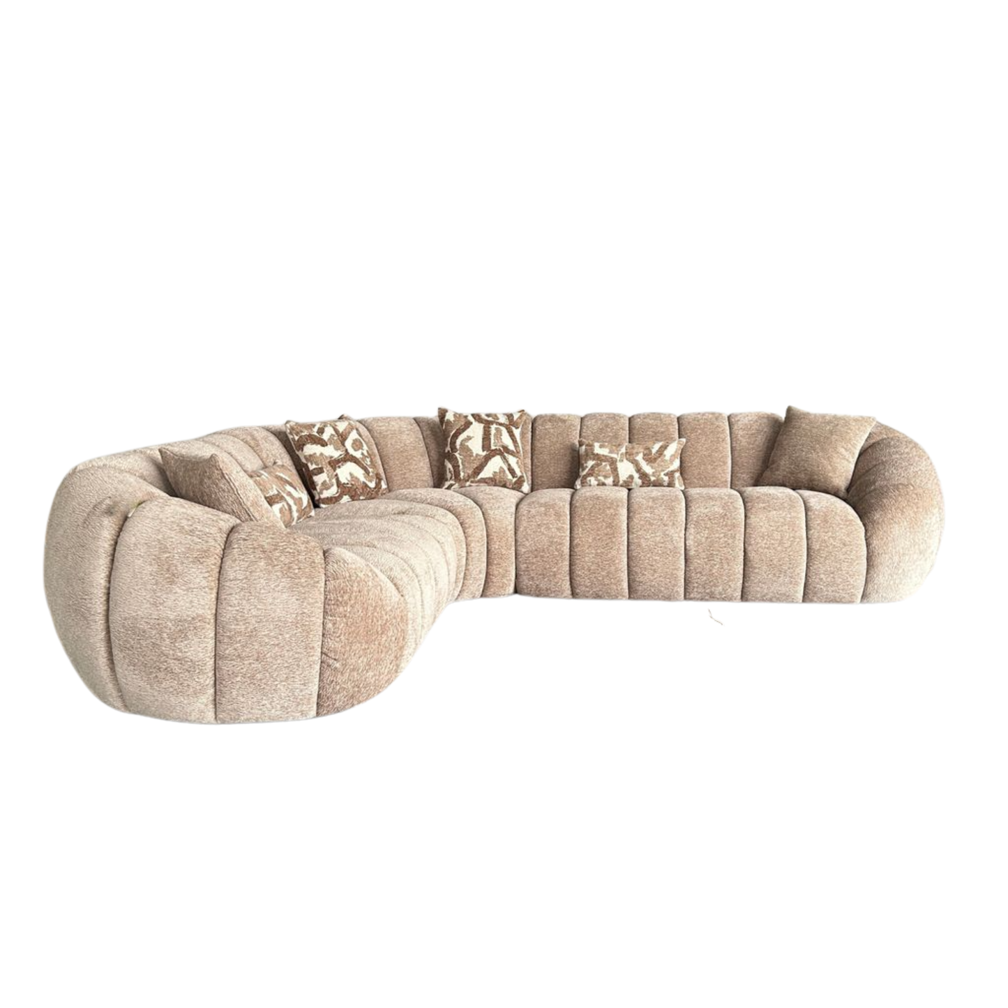 Klaussner Bellavero Fabric Sectional Sofa with Channel Tufted Seat-Comfortdesignfurniture