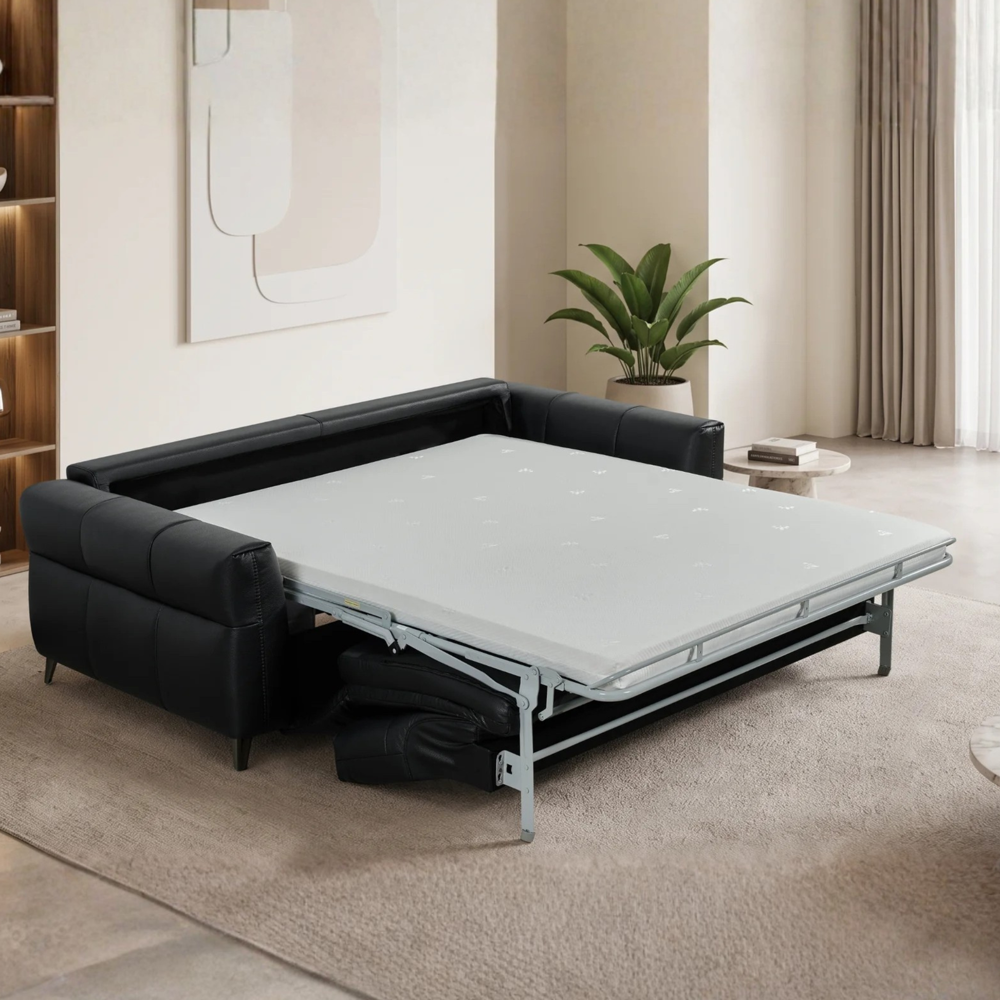 Klaussner Brantley Leather Queen Sleeper Sofa with Metal Legs-Comfort Design Furniture